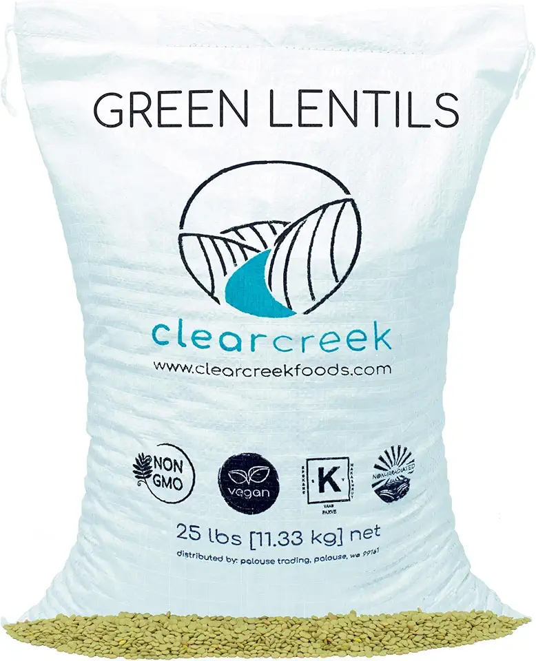 Grown in Montana Green Lentils | 25 lbs | Non-GMO | Kosher | Vegan | Non-Irradiated