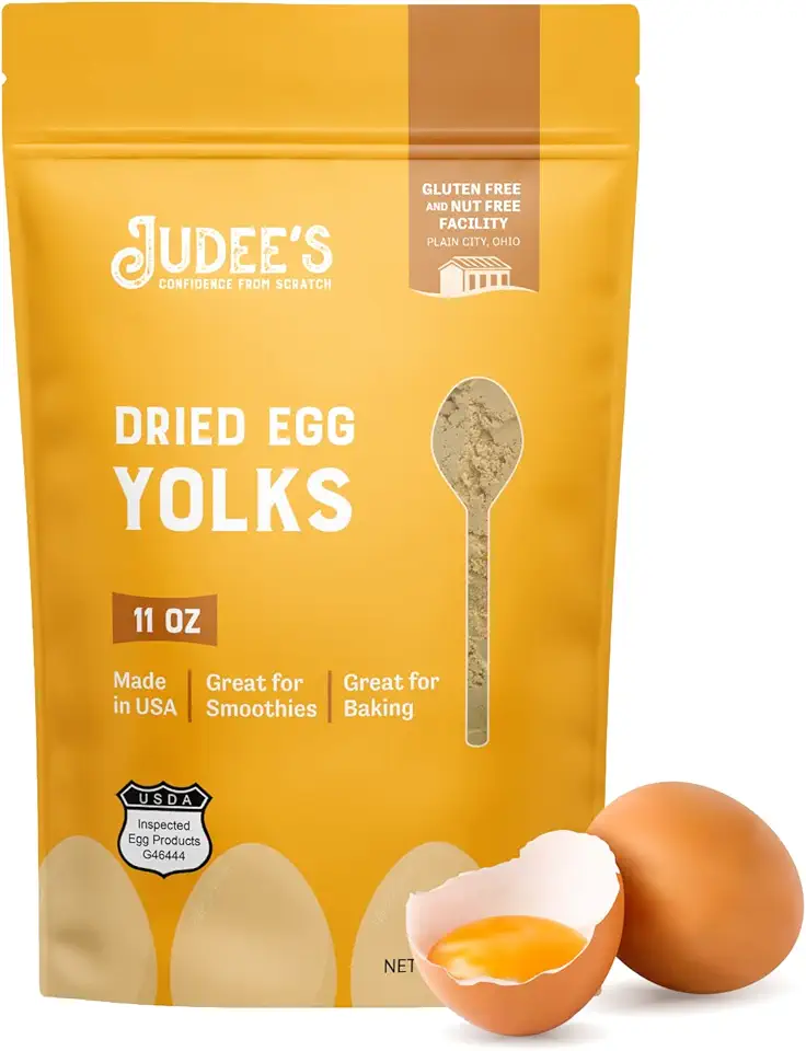 Judee&#x27;s Gluten Free Dried Egg Yolk Powder - 11 oz, Gluten-Free for Baking, Sauces, Ice Cream &amp; More - High-Protein - Powdered Eggs