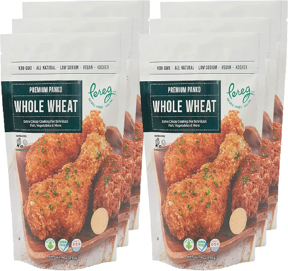 Bread Crumbs - Whole Wheat Premium Panko (6-9 Oz/Bag x 6 Pack) - Natural Grocery &amp; Gourmet Foods - Low Sodium, Vegan, Kosher Certified &amp; Non GMO