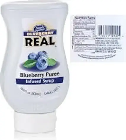 Blueberry Reàl Infused Exotics, Blueberry Puree Infused Syrup, 16.9 FL OZ Squeezable Bottle