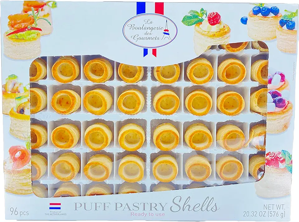 La Boulangerie Des Gourmets Puff Pastry Shells -Ready to Use 20.32 OZ- 96 pcs