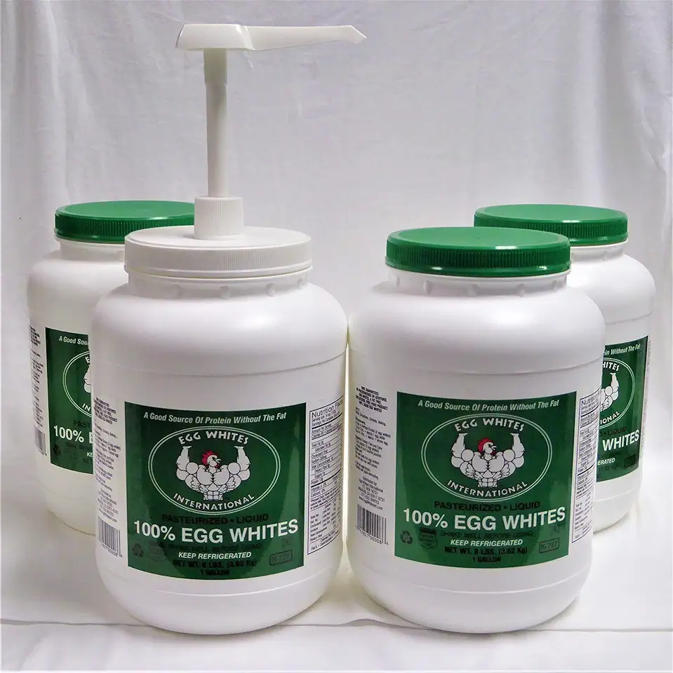 Egg Whites International 100% Pure Liquid Egg Whites Designed to Drink. NOW 100% CAGE FREE (4 Gallons &amp; Pump)