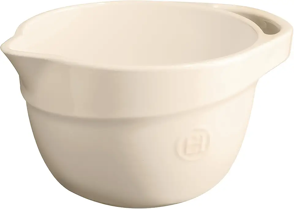 Emile Henry Clay 3.7 Quart Medium Mixing Bowl, 10.6 x 8.7 x 5.7in