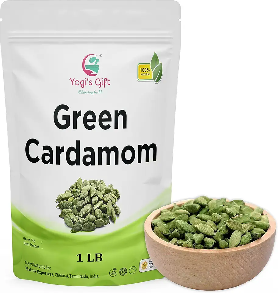 Indian GREEN CARDAMOM Pods Whole | Cardamom bulk 1 lb | Flavourful Indian Spice | Semillas de Cardamomo | by Yogi&#x27;s Gift ®