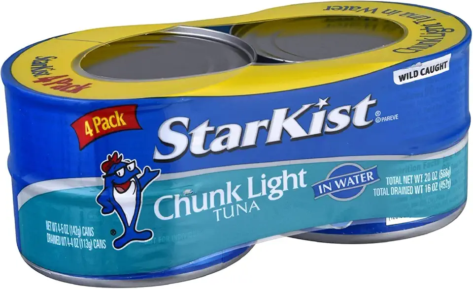 StarKist Chunk Light Tuna in Water, 5 oz (24 Pack) Canned Tuna Fish, Wild Caught, Gluten Free, Ready to Eat, Perfect for Salads, Keto Meals and Snacks, with 20g Protein &amp; 90 Calories Per Serving