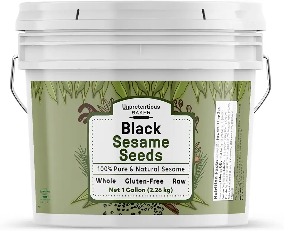 Unpretentious Black Sesame Seeds, 1 Gallon, Whole, Natural, and Nutty Flavor