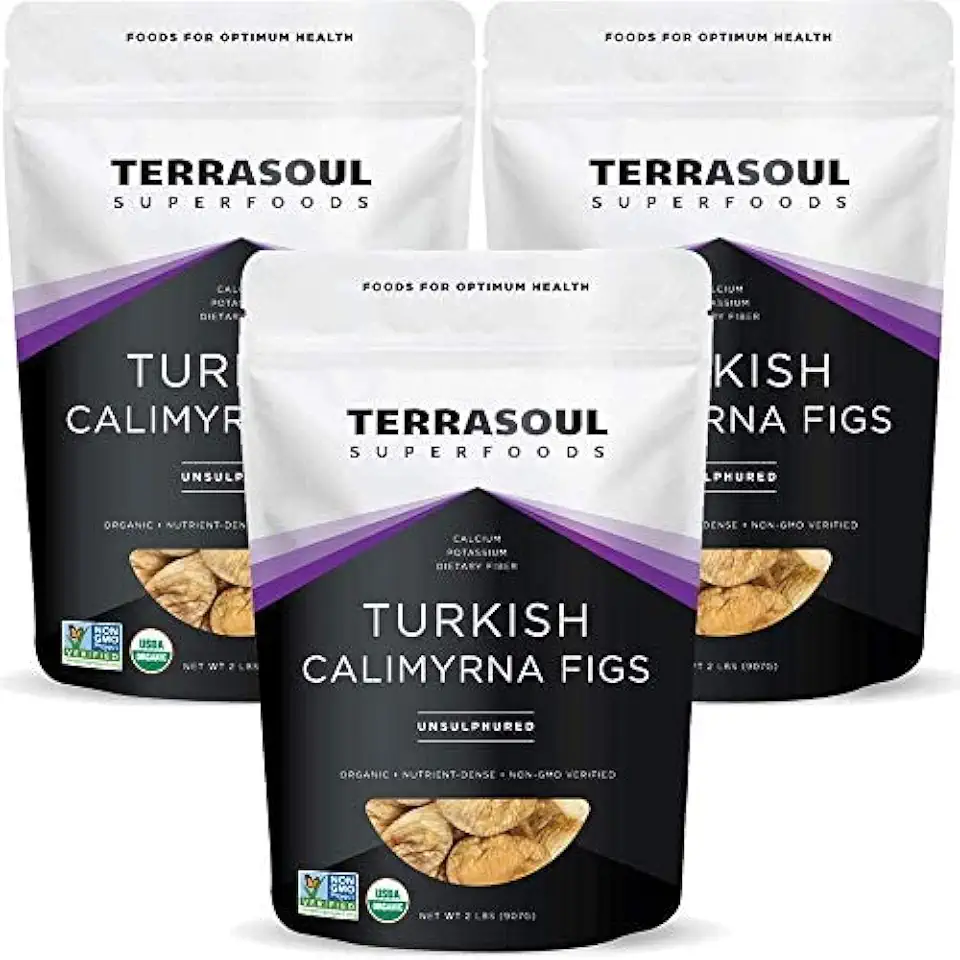 Terrasoul Superfoods Organic Turkish Figs 6lb Bundle (3-2lb Resealable Packages)