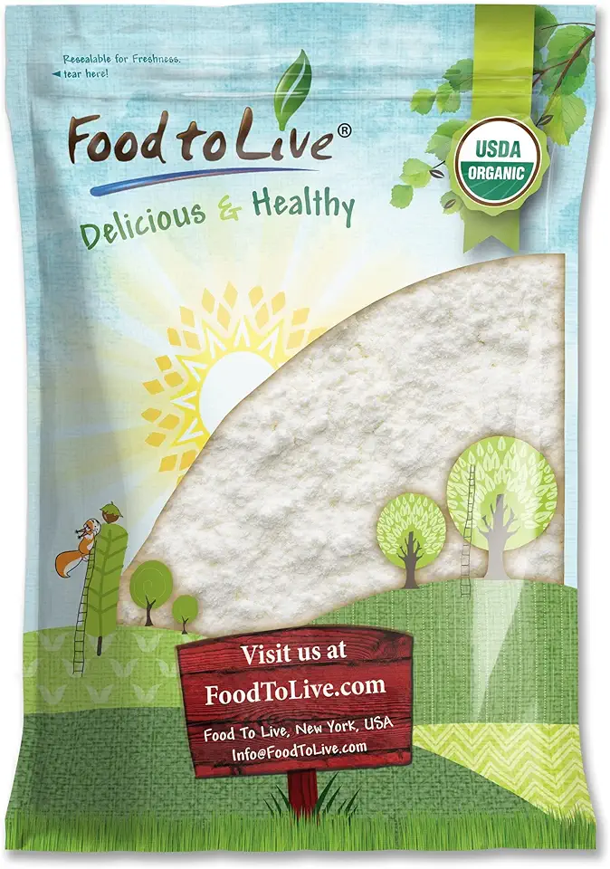 Food to Live Organic Coconut Milk Powder, 7 Pounds – Non-GMO, Dehydrated Fresh Coconut Milk, Pure, Unsweetened, Vegan, Bulk. Dairy Free, Keto-Friendly. Plant-Based Creamer. Contains Maltodextrin