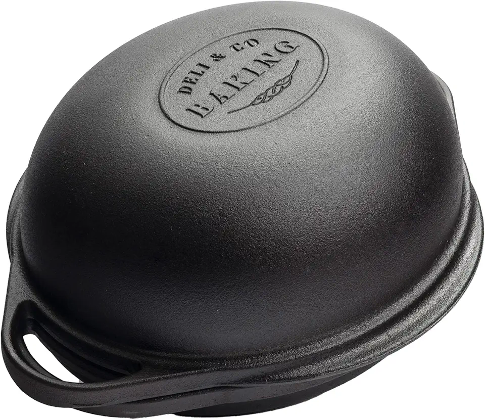 Baking Pre-Seasoned Cast Iron Bread Pan Multicooker | Bake sourdough bread, grill steaks and cook stews | Seasoned with canola oil with a smooth surface finish