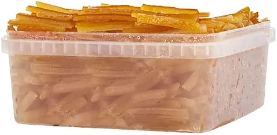 Amifruit Candied Orange Peel Strips 2.2lbs. Ready To Eat, Slowly Candied In Sugar Syrup, Certified Kosher, Gluten Free, GMO Free, Trans Fat Free