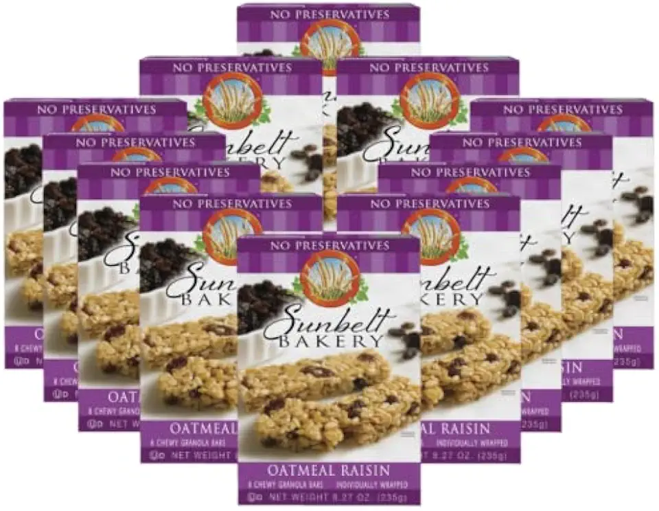 Sunbelt Bakery Oatmeal Raisin Chewy Granola Bars, 96-1.0 OZ Bars (12 Boxes)