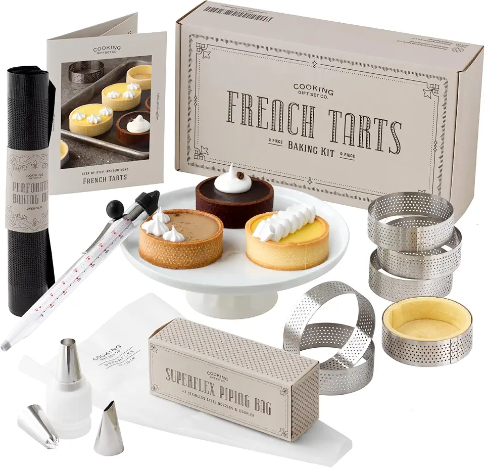 Cooking Gift Set Co. | French Tart Baking Set | Unique Gifts for Women | Baking Tools and Accessories | Kitchen Gifts, Hostess Gifts, Fun Gifts for Women | Gift Sets for Women, Food Gift Sets