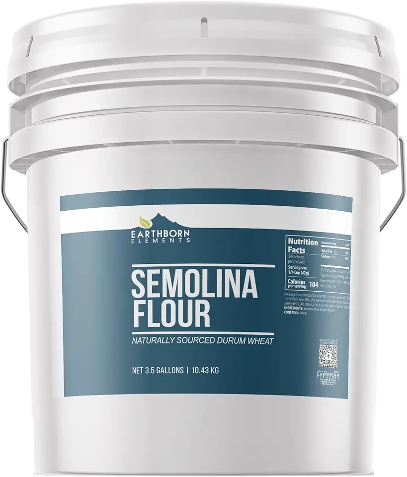 Earthborn Elements Semolina Flour (3.5 Gallons), Cakes, Breads, Pasta, Always Pure