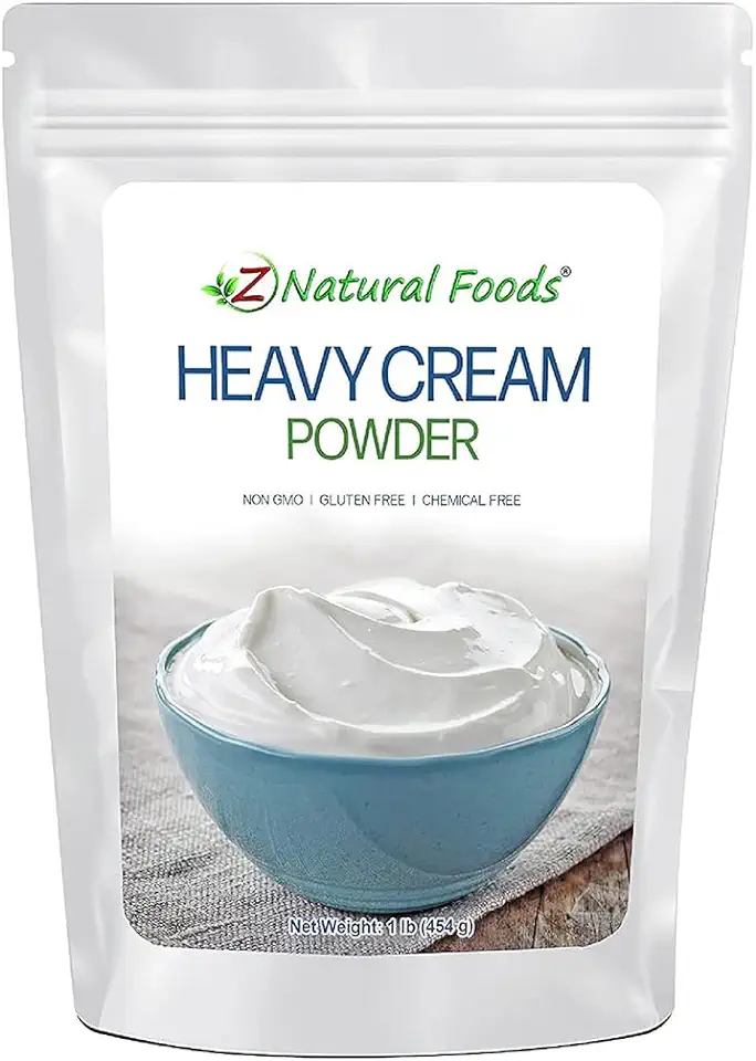 Z Natural Foods Heavy Cream Powder, Nutrient-Rich, Delicious Dry Cream with a Durable Shelf Life, Perfect for Coffee, Cake, Dessert, and Recipes, Keto-Friendly, Non-GMO, Gluten-Free, Kosher, 1 lb