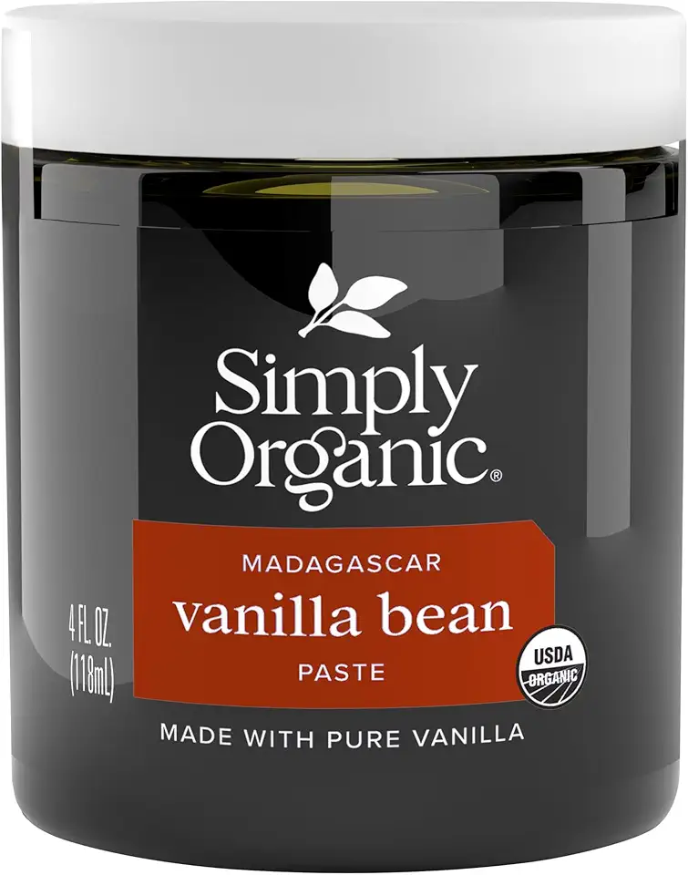 Simply Organic Vanilla Bean Paste, 4 Ounce Jar, Certified Organic, Kosher, Vegan, Non-GMO Rich Soft Paste, Warm Woody Aroma