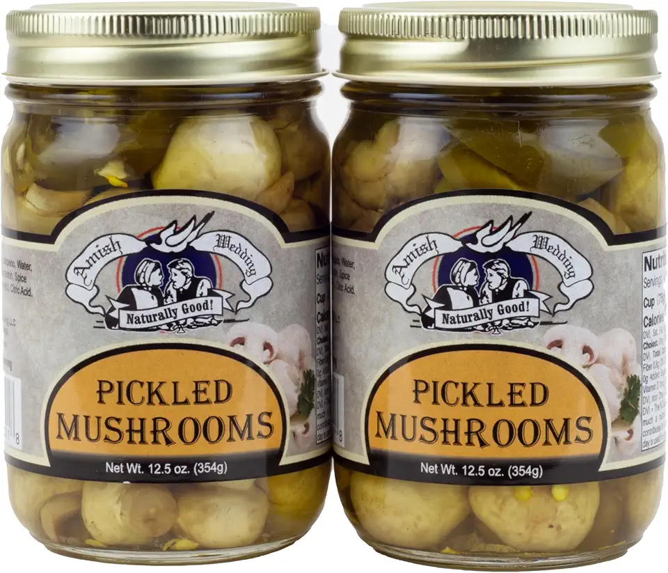 Amish Wedding Pickled Mushrooms 12.5oz (Pack of 2)