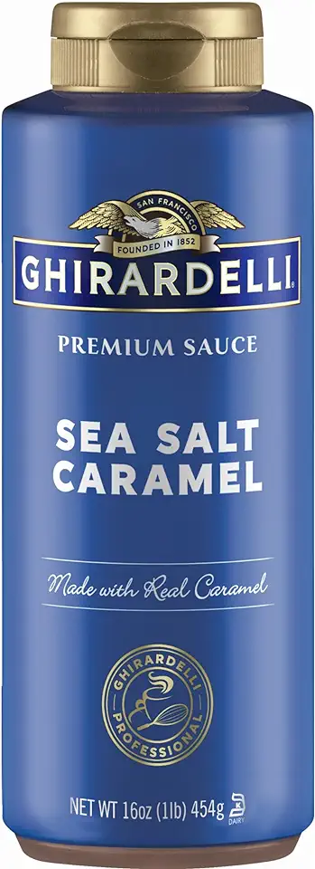 Ghirardelli Chocolate Company Sea Salt Caramel Sauce Squeeze Bottle, 16 oz (Pack of 1)