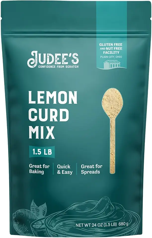 Judee&#x27;s Lemon Curd and Mousse Mix 1.5 lb - Great for Baking and for Spreads - Quick and Easy - Add to Desserts and Baked Goods - Gluten-Free and Nut-Free