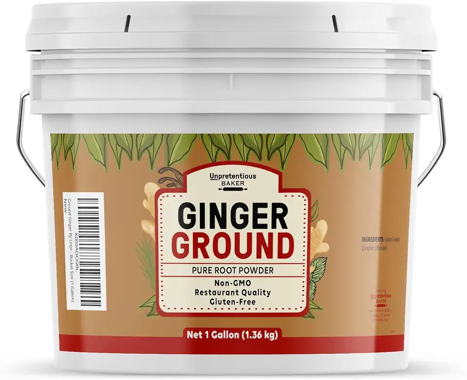 Unpretentious Ground Ginger, 1 Gallon Bucket, Indian &amp; Asian Cuisine, Bulk Bucket Size