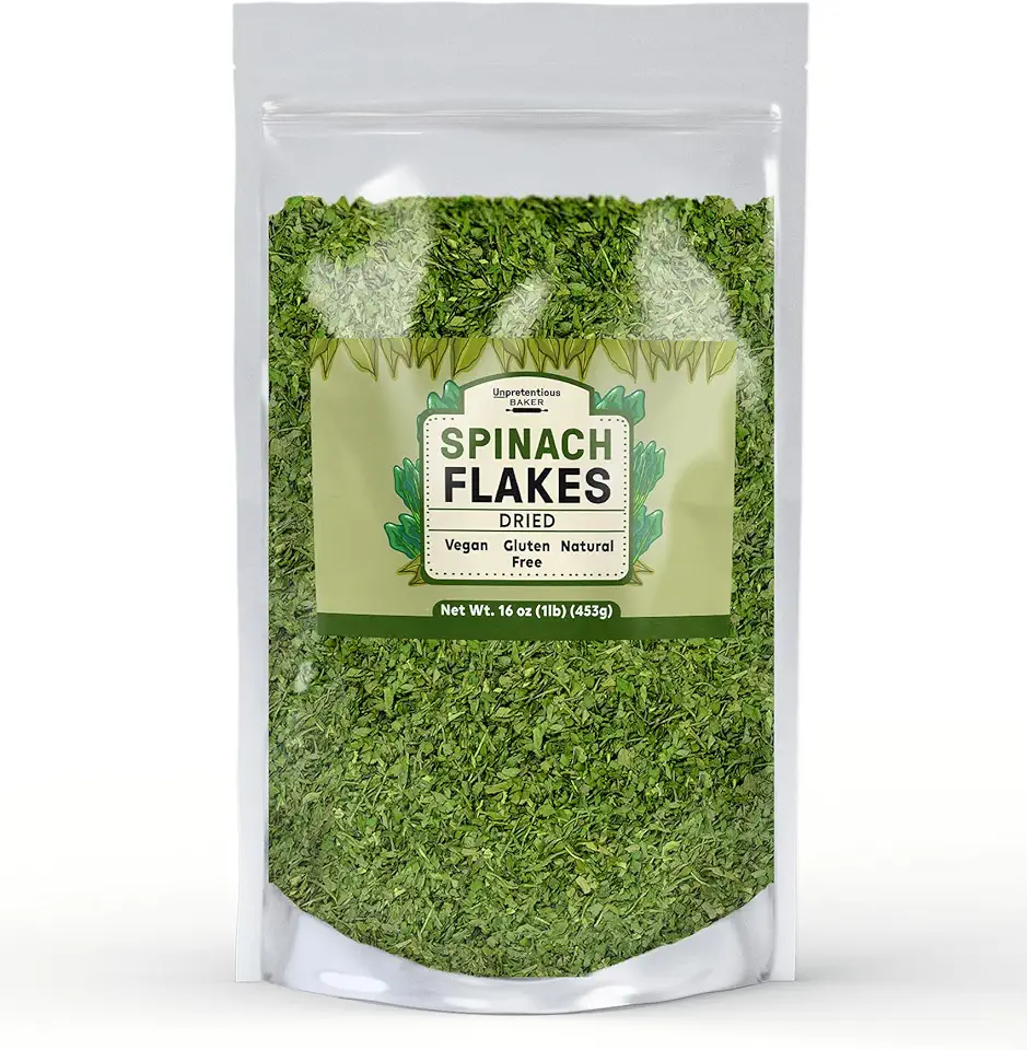 Unpretentious Spinach Flakes, 1 lb, Dried Spinach, Add to Breads, Seasoning &amp; Soups