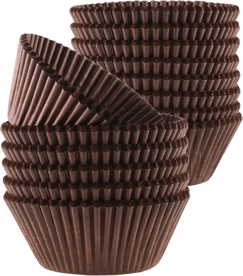 Green Direct Cupcake Liners - Standard Size Brown Cupcake Wrappers to use for Pans or carrier or on stand - Paper Baking Cups Pack of 500