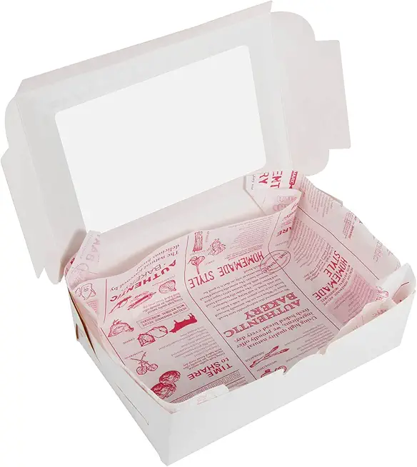 50 Pack White Bakery Boxes with Window, 9x6x3 Inch, for Pastry, Dessert, Pies Packaging, Great for Birthday Party