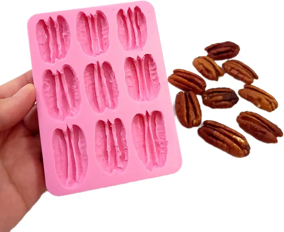 Pecans 9 Cavities silicone mold - Made from real pecans rolls silicone mold - Soap molds - Wax melt molds - Waxmelts molds - Pecan mold