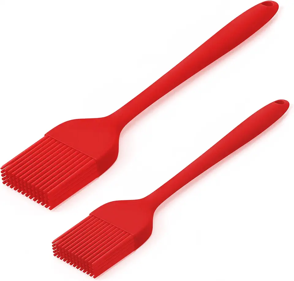 Silicone Basting Pastry Brush - Cooking Brush for Oil Sauce Butter Marinades, Food Brushes for BBQ Grill Kitchen Baking, Baster Brushes Baste Pastries Cakes Meat Desserts, Food Grade, Dishwasher Safe