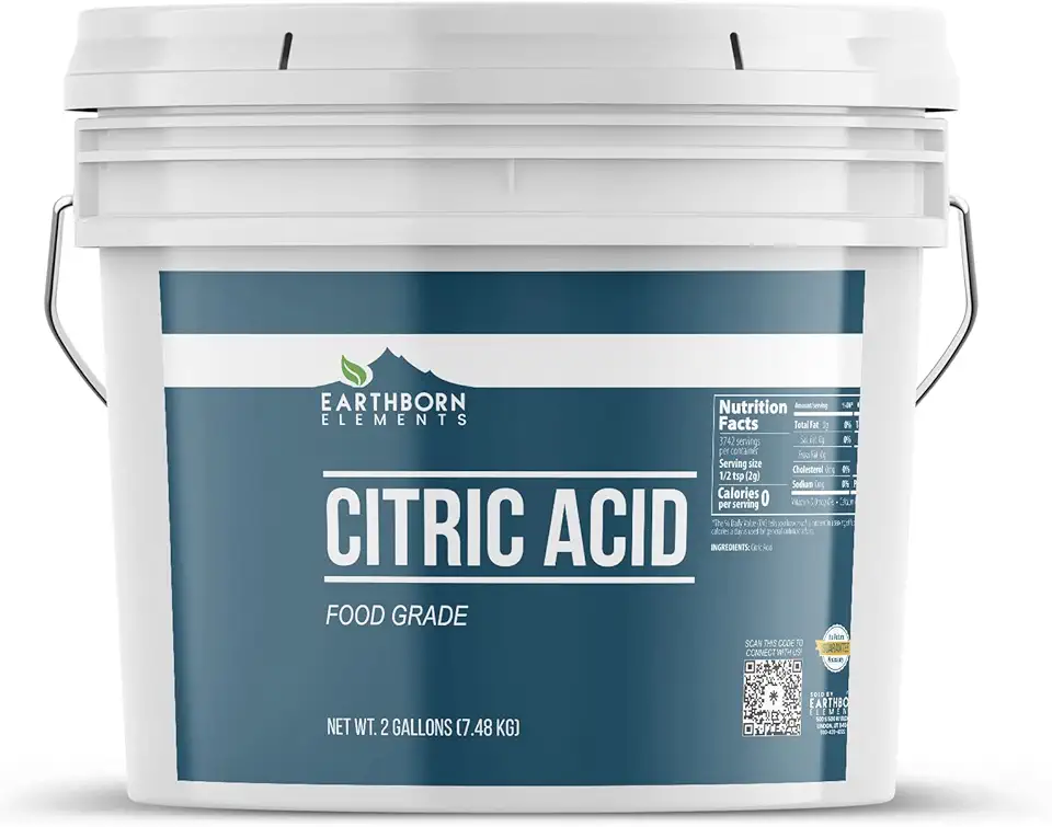 Earthborn Elements Citric Acid 2 Gallon Bucket, Food Safe, Preservative &amp; Cleaner