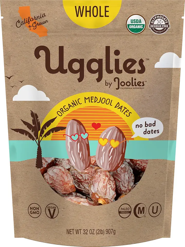 &quot;Ugglies&quot; By Joolies Organic Whole Medjool Dates | 2 Pound Pouch | Fresh California Grown Fruit | Vegan, Gluten-Free, Paleo, No Sugar Added | Great Gift for Friends &amp; Family