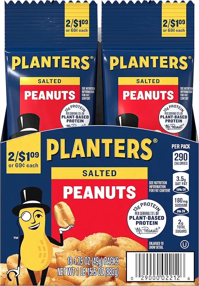 PLANTERS Salted Peanuts, 1.75 oz. (18-Pack)