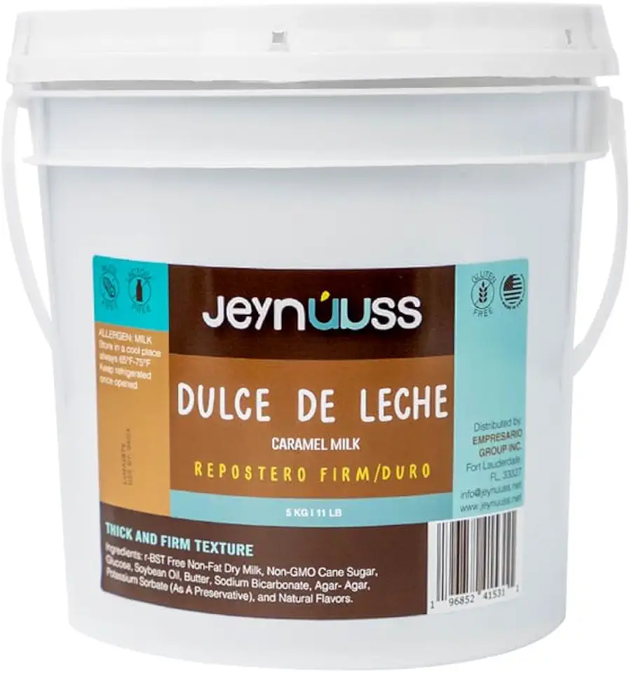 Dulce De Leche Respostero 11 LB Jeynuuss Caramel Milk Sauce Dessert Topping Gluten Free, Lactose Free, Confectioner&#x27;s Thicker Milk Confiture for Bakeries.