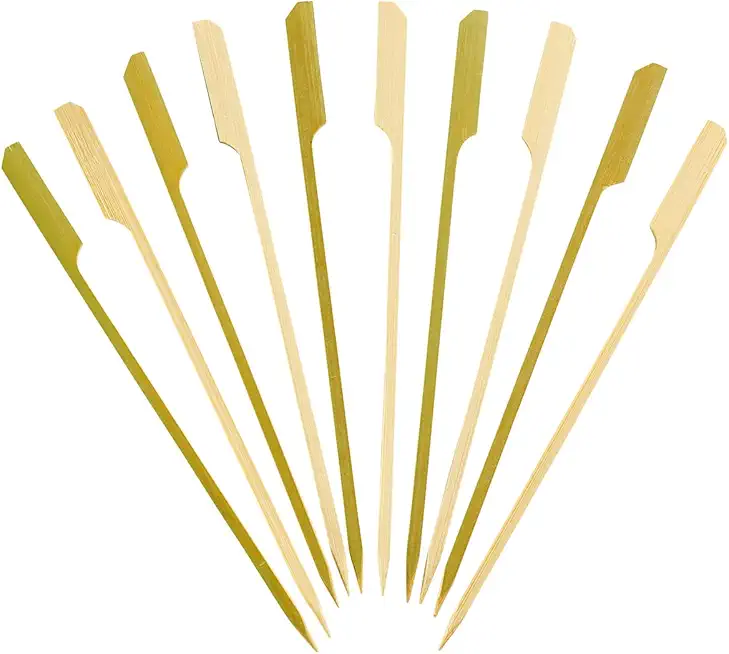 Comfy Package [100 Pack] 7 inch Wooden Paddle Picks, Bamboo Skewers - Toothpicks For Cocktails, Grilling, Appetizers, Fruits, Barbeque and Sandwiches