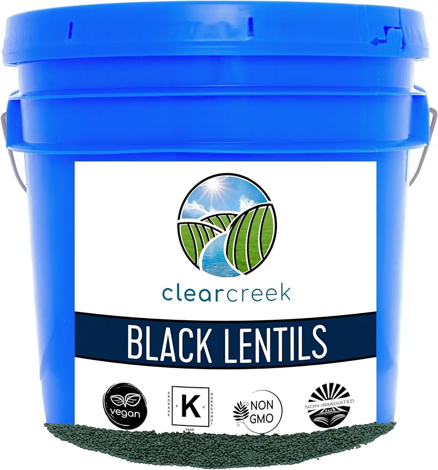 Beluga Lentils | 25 LBS | Emergency Food Storage Bucket | Non-GMO | Vegan | Bulk