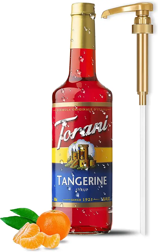 Torani Tangerine Syrup with Little Squirt Syrup Pump, 750ml 25.4 Ounces