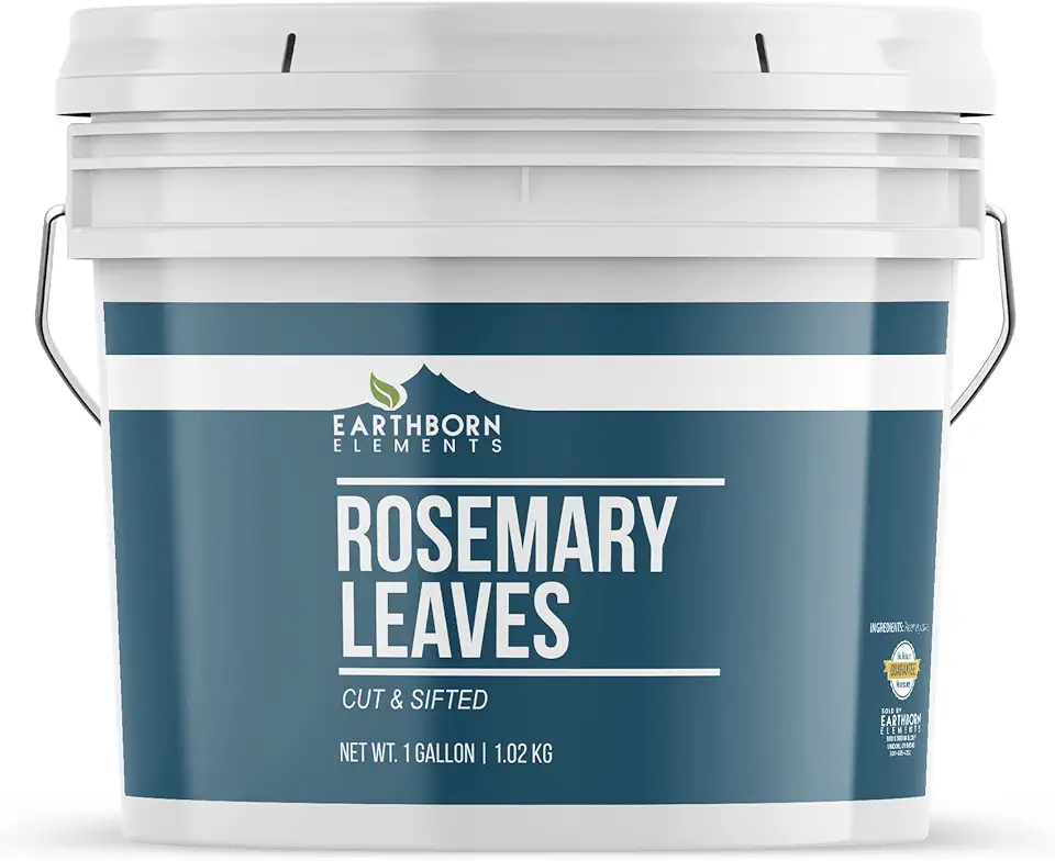 Earthborn Elements Rosemary Leaves 1 Gallon Bucket, Cut &amp; Sifted, Versatile Herb