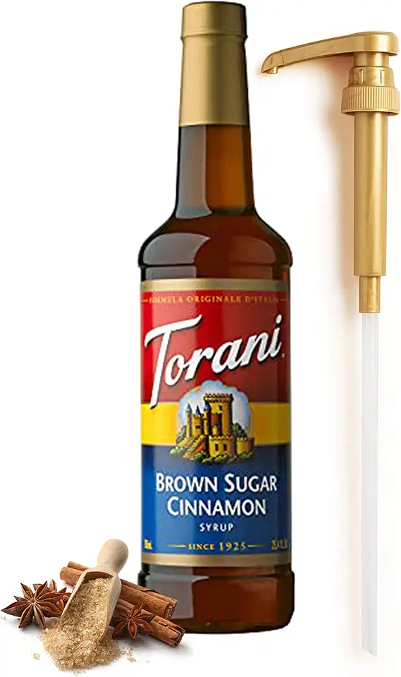 Brown Sugar Cinnamon Syrup for Coffee 25.4 Ounces Coffee Flavoring Brown Sugar Syrup with Fresh Finest Coffee Syrups Pump