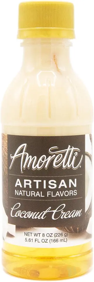 Amoretti - Natural Coconut Cream Artisan Flavor Paste 8 oz - Perfect For Pastry, Savory, Brewing, and more, Preservative Free, Gluten Free, Kosher Pareve, No Artificial Sweeteners, Highly Concentrated