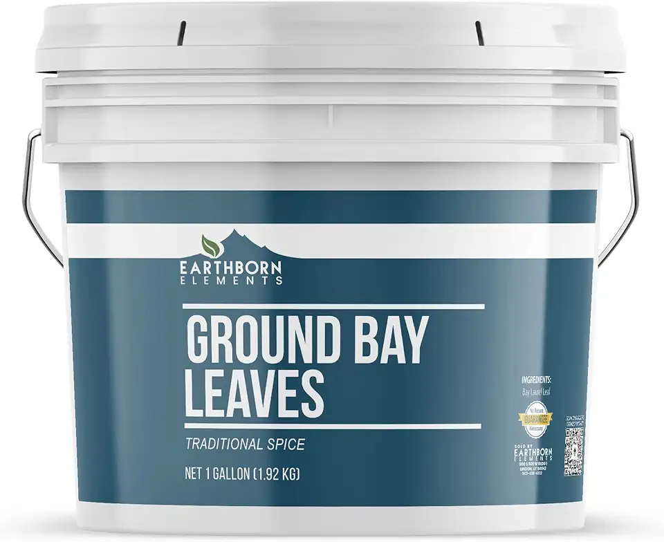 Earthborn Elements Ground Bay Leaves 1 Gallon Bucket, Bulk Size, Traditional Spice