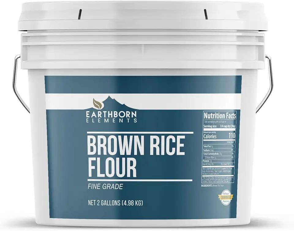 Earthborn Elements Brown Rice Flour 2 Gallon Bucket, Baking, Gluten Free