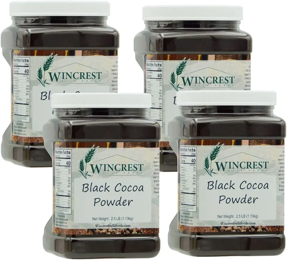 WinCrest BulkFoods Black Cocoa Powder - 2.5 Lb Tub [Case of 4] Dutch Processed Cocoa