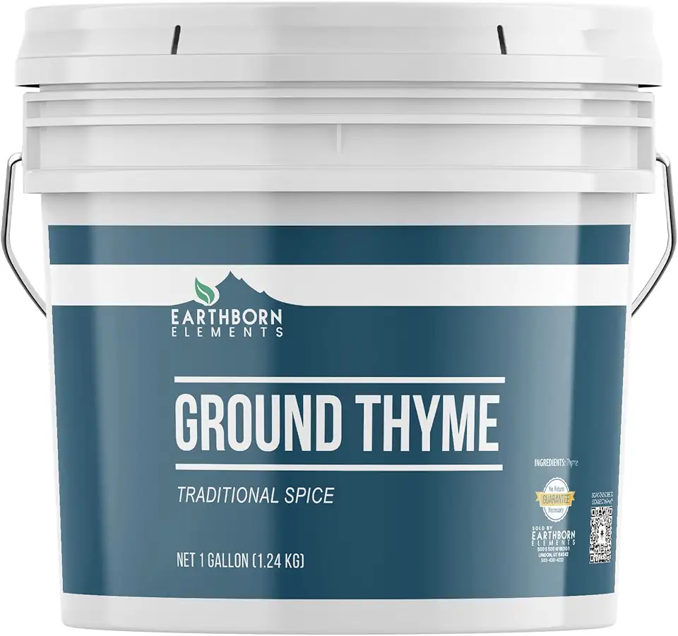 Earthborn Elements Ground Thyme 1 Gallon Bucket, Italian and French Cuisine, Versatile Spice