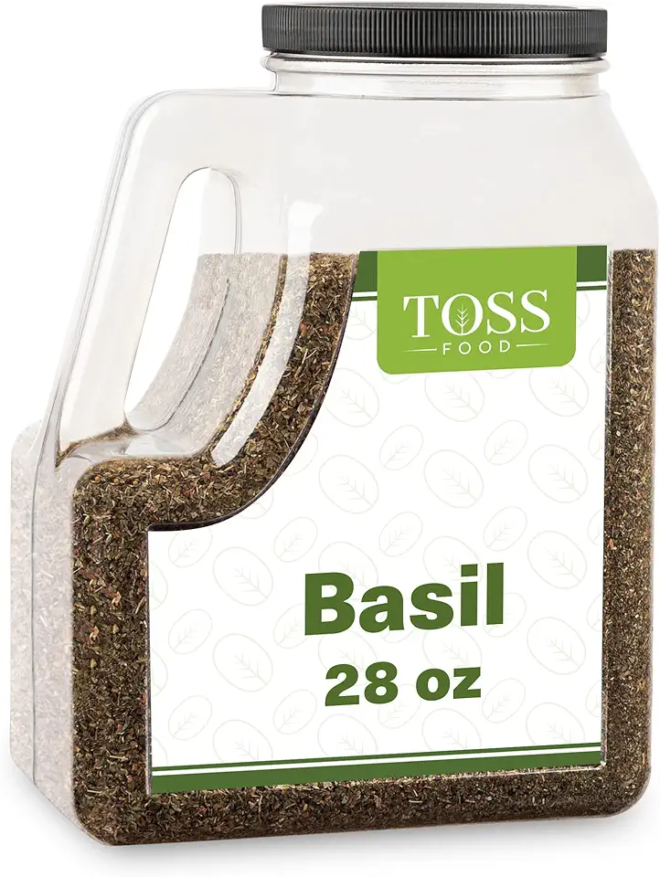 TOSS Basil Leaves 28 OZ Bulk- Seasoning for Sauces, Soups &amp; Pesto - Premium Quality Culinary Herb for Cooking and Flavoring Dishes