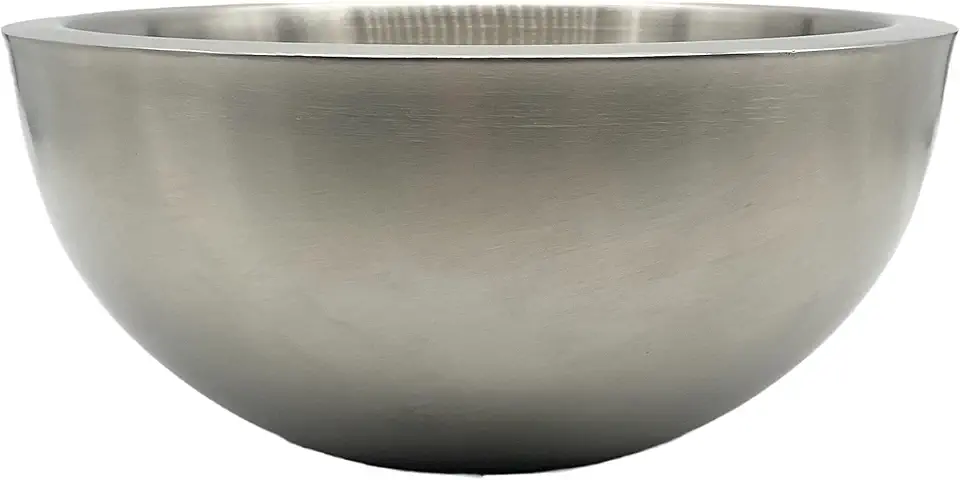 Hudson Contemporary Stainless Steel Insulated Double Wall Salad Serving Bowl, Matte Finish