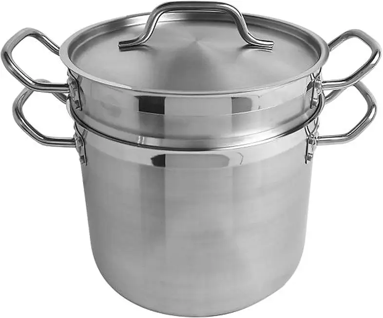 TrueCraftware-8 Quart Double Boiler Stainless Steel 3 Piece Set- Steam Melting Pot Stainless Steel Double Boiler Pot for Melting Chocolate Candy Butter and Cheese Dishwasher &amp; Oven Safe