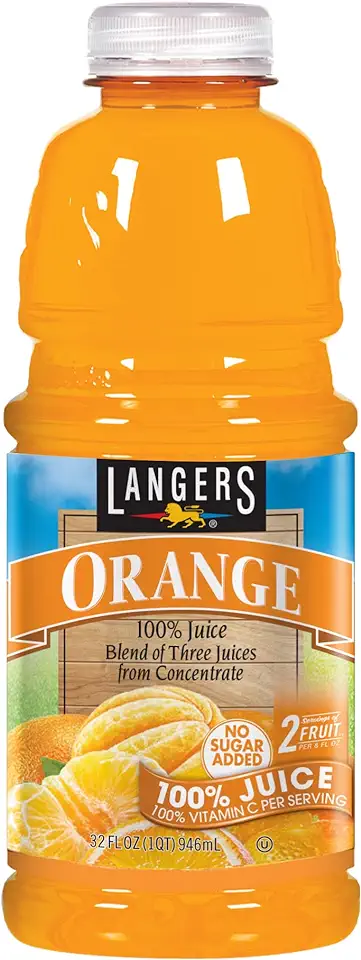 Langers Orange 100% Juice Blend, 32 oz (Pack of 12)