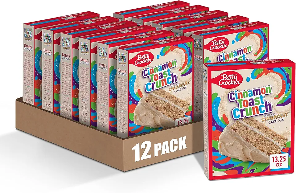 Betty Crocker Cinnamon Toast Crunch Cake Mix, Made with Cinnadust, 13.25 oz (Pack of 12)