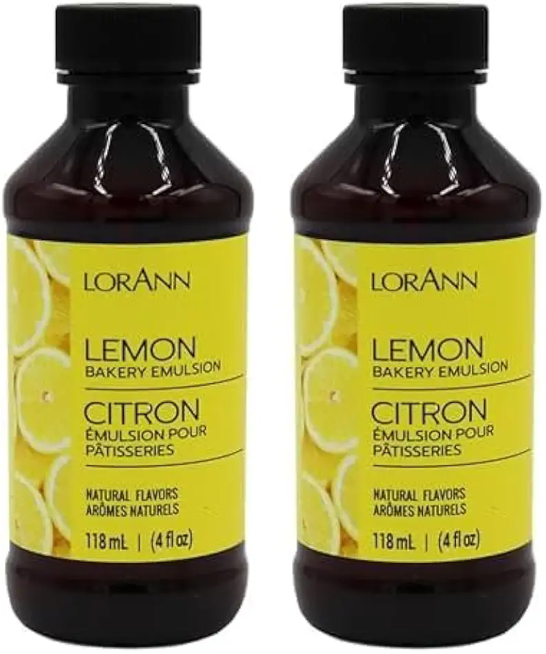 LorAnn Lemon Bakery Emulsion, 4 ounce bottle (Pack of 2)