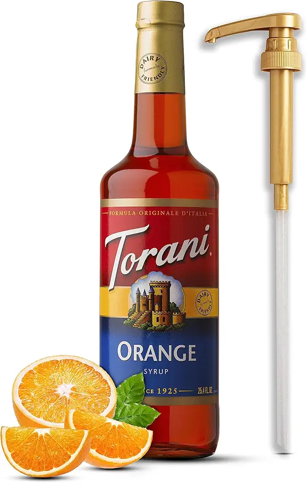 Orange Syrup for Coffee &amp; Drinks 25.4 Ounces Coffee Flavoring for Drinks with Fresh Finest Coffee Syrup Pump