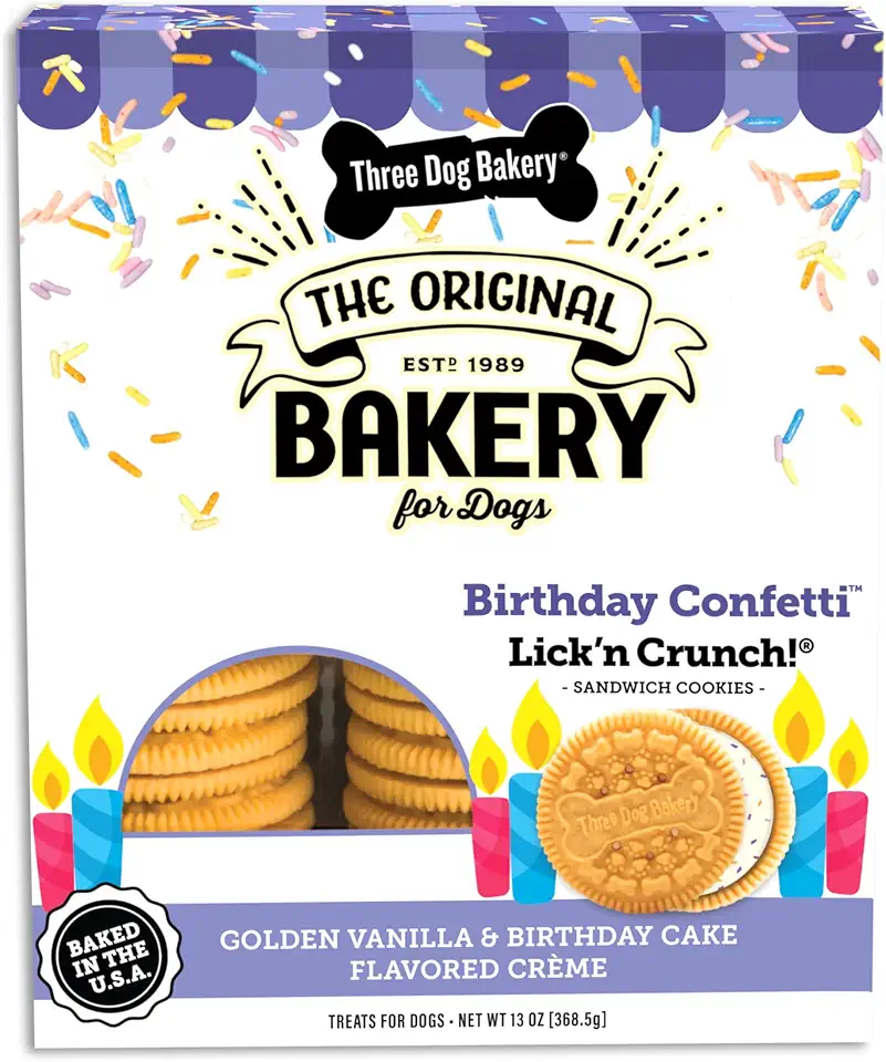 Three Dog Bakery Birthday Confetti Lick&#x27;n Crunch 13 Ounce (Pack of 1)